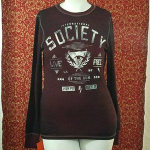 BUCKLE wine waffle knit top M✨